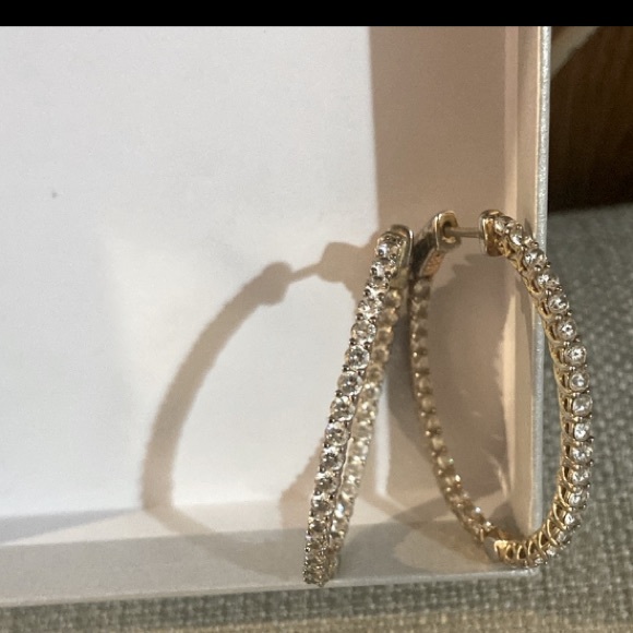 Sterling /CZ Hoops - Picture 2 of 7